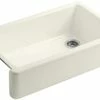 Hot Sale 🥰 KOHLER Whitehaven® 35-11/16 x 21-9/16 in. Cast Iron Single Bowl Farmhouse Kitchen Sink in Biscuit 💯 -Kitchen and bathroom Sale Query 5