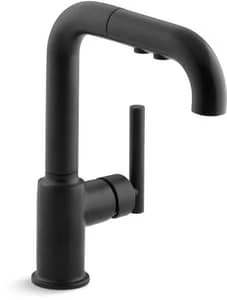 Wholesale 🎁 KOHLER Purist® Single Handle Pull Out Kitchen Faucet in Matte Black 🔔