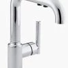 Best reviews of 🔥 KOHLER Purist® Single Handle Pull Out Kitchen Faucet with Three-Function Spray in Polished Chrome 👍 -Kitchen and bathroom Sale Query 528
