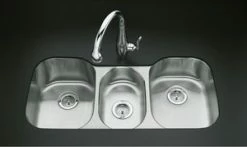 Outlet 🔥 KOHLER Undertone® 41-5/8 x 20-1/8 in. No Hole Stainless Steel Triple Bowl Undermount Kitchen Sink 👏