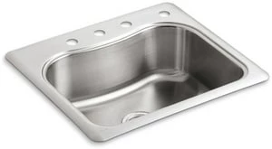 Deals 🥰 KOHLER Staccato™ 25 x 22 in. 4 Hole Stainless Steel Single Bowl Drop-in Kitchen Sink 👏 3 Deals 🥰 KOHLER Staccato™ 25 x 22 in. 4 Hole Stainless Steel Single Bowl Drop-in Kitchen Sink 👏