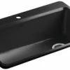 Cheap ✔️ KOHLER Riverby® 33 x 22 in. 1 Hole Cast Iron Single Bowl Drop-in Kitchen Sink in Black Black™ 🎉 1 Cheap ✔️ KOHLER Riverby® 33 x 22 in. 1 Hole Cast Iron Single Bowl Drop-in Kitchen Sink in Black Black™ 🎉 -Kitchen and bathroom Sale Query 551