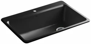 Cheap ✔️ KOHLER Riverby® 33 x 22 in. 1 Hole Cast Iron Single Bowl Drop-in Kitchen Sink in Black Black™ 🎉 3 Cheap ✔️ KOHLER Riverby® 33 x 22 in. 1 Hole Cast Iron Single Bowl Drop-in Kitchen Sink in Black Black™ 🎉