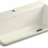 Flash Sale 🎁 KOHLER Riverby® 33 x 22 in. 1 Hole Cast Iron Single Bowl Drop-in Kitchen Sink in Biscuit ⌛ -Kitchen and bathroom Sale Query 555