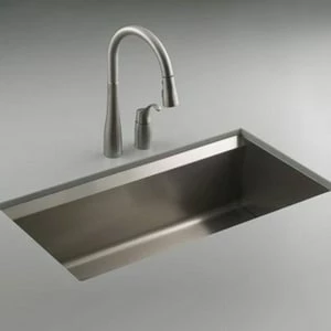 New 🥰 KOHLER 8 Degree™ 33 x 18 in. No Hole Stainless Steel Single Bowl Undermount Kitchen Sink 🎁 3 New 🥰 KOHLER 8 Degree™ 33 x 18 in. No Hole Stainless Steel Single Bowl Undermount Kitchen Sink 🎁