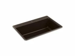 Cheapest ✔️ KOHLER Kennon® 33 x 22 in. 1 Hole Composite Single Bowl Dual Mount Kitchen Sink in Matte Brown ⭐