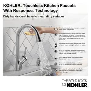 Discount 🎁 KOHLER Sensate™ Single Handle Pull Down Touchless Kitchen Faucet with Response, Sweep Spray and DockNetik Technology in Polished Chrome 😀 4 Discount 🎁 KOHLER Sensate™ Single Handle Pull Down Touchless Kitchen Faucet with Response, Sweep Spray and DockNetik Technology in Polished Chrome 😀 - Image 2