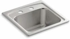 Promo 💯 KOHLER Toccata™ 15 x 15 in. 2 Hole Stainless Steel Drop- Bar Sink 😉