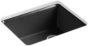 Wholesale 😀 KOHLER Riverby® 25 x 22 in. 5 Hole Cast Iron Single Bowl Undermount Kitchen Sink in Black Black™ 🤩 3 Wholesale 😀 KOHLER Riverby® 25 x 22 in. 5 Hole Cast Iron Single Bowl Undermount Kitchen Sink in Black Black™ 🤩