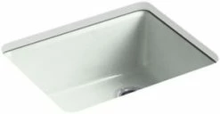 Coupon 😉 KOHLER Riverby® 25 x 22 in. 5 Hole Cast Iron Single Bowl Undermount Kitchen Sink in Sea Salt™ ⌛