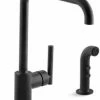 Brand new 🛒 KOHLER Purist® Single Handle Kitchen Faucet in Matte Black 🎉 -Kitchen and bathroom Sale Query 586