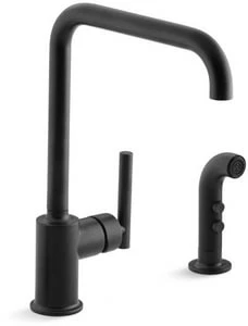 Brand new 🛒 KOHLER Purist® Single Handle Kitchen Faucet in Matte Black 🎉