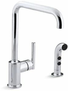 Deals 👍 KOHLER Purist® Single Handle Kitchen Faucet in Polished Chrome 👍