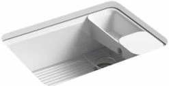 Budget 🥰 KOHLER Riverby® 27 x 22 in. 5-Hole Cast Iron Single Bowl Undermount Kitchen Sink in White 🧨