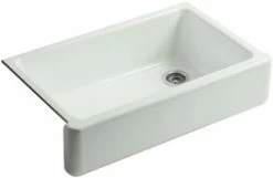Deals 🔥 KOHLER Whitehaven® 35-11/16 x 21-9/16 in. Cast Iron Single Bowl Farmhouse Kitchen Sink in Sea Salt™ 🔔