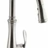 Best Sale 🛒 KOHLER Bellera® Single Handle Pull Down Kitchen Faucet with Three-Function Spray, Magnetic Docking and Sweep Spray Technology in Vibrant® Stainless ⌛ -Kitchen and bathroom Sale Query 60