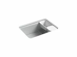 Buy 😍 KOHLER Riverby® 27 x 22 in. 5-Hole Cast Iron Single Bowl Undermount Kitchen Sink in Ice™ Grey 🤩