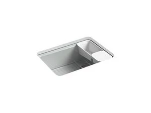 Buy 😍 KOHLER Riverby® 27 x 22 in. 5-Hole Cast Iron Single Bowl Undermount Kitchen Sink in Ice™ Grey 🤩 3 Buy 😍 KOHLER Riverby® 27 x 22 in. 5-Hole Cast Iron Single Bowl Undermount Kitchen Sink in Ice™ Grey 🤩