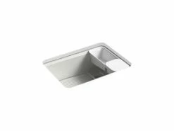 Best Sale ✨ KOHLER Riverby® 27 x 22 in. 5-Hole Cast Iron Single Bowl Undermount Kitchen Sink in Sea Salt™ 🤩