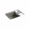 Hot Sale 👍 KOHLER Riverby® 27 x 22 in. 5-Hole Cast Iron Single Bowl Undermount Kitchen Sink in Cashmere 😍 -Kitchen and bathroom Sale Query 609