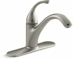 Outlet 👍 KOHLER Forte® Single Handle Kitchen Faucet in Vibrant® Brushed Nickel 👏