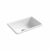 Best Pirce 🎁 KOHLER Iron/Tones® 27 x 18-3/4 in. No Hole Cast Iron Single Bowl Dual Mount Kitchen Sink in White 😍 -Kitchen and bathroom Sale Query 619