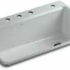 New 🎁 KOHLER Riverby® 33 x 22 in. 4 Hole Cast Iron Single Bowl Drop-in Kitchen Sink in Ice™ Grey 😉 1 New 🎁 KOHLER Riverby® 33 x 22 in. 4 Hole Cast Iron Single Bowl Drop-in Kitchen Sink in Ice™ Grey 😉 -Kitchen and bathroom Sale Query 624