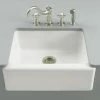 Budget 🌟 KOHLER Alcott™ 25-1/4 x 22 in. 5 Hole Fireclay Single Bowl Farmhouse Kitchen Sink in White 🔥 -Kitchen and bathroom Sale Query 630