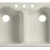 Brand new ❤️ KOHLER Hartland® 33 x 22 in. 4 Hole Cast Iron Double Bowl Drop-in Kitchen Sink in Biscuit 🛒 -Kitchen and bathroom Sale Query 633
