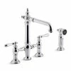 Best deal 🔔 KOHLER Artifacts® Two Handle Bridge Kitchen Faucet in Polished Chrome 👏 -Kitchen and bathroom Sale Query 635