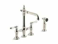 Brand new ⌛ KOHLER Artifacts® Two Handle Bridge Kitchen Faucet in Vibrant® Polished Nickel 😀