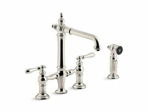 Brand new ⌛ KOHLER Artifacts® Two Handle Bridge Kitchen Faucet in Vibrant® Polished Nickel 😀 3 Brand new ⌛ KOHLER Artifacts® Two Handle Bridge Kitchen Faucet in Vibrant® Polished Nickel 😀