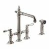 Best reviews of 👍 KOHLER Artifacts® Two Handle Bridge Kitchen Faucet in Vibrant® Stainless ✨ -Kitchen and bathroom Sale Query 637