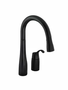 Discount 🛒 KOHLER Simplice® Single Handle Pull Down Kitchen Faucet in Matte Black 🔥