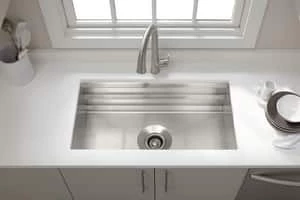 Budget 🌟 KOHLER Prolific® 33 x 17-3/4 in. Stainless Steel Single Bowl Undermount Workstation Kitchen Sink with SilentShield Sound Dampening - Includes Cutting Board, Racks, Colander and Washbin 🧨 6 Budget 🌟 KOHLER Prolific® 33 x 17-3/4 in. Stainless Steel Single Bowl Undermount Workstation Kitchen Sink with SilentShield Sound Dampening - Includes Cutting Board, Racks, Colander and Washbin 🧨 - Image 4