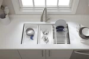 Budget 🌟 KOHLER Prolific® 33 x 17-3/4 in. Stainless Steel Single Bowl Undermount Workstation Kitchen Sink with SilentShield Sound Dampening - Includes Cutting Board, Racks, Colander and Washbin 🧨 7 Budget 🌟 KOHLER Prolific® 33 x 17-3/4 in. Stainless Steel Single Bowl Undermount Workstation Kitchen Sink with SilentShield Sound Dampening - Includes Cutting Board, Racks, Colander and Washbin 🧨 - Image 5