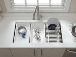 Budget 🌟 KOHLER Prolific® 33 x 17-3/4 in. Stainless Steel Single Bowl Undermount Workstation Kitchen Sink with SilentShield Sound Dampening - Includes Cutting Board, Racks, Colander and Washbin 🧨 13 Budget 🌟 KOHLER Prolific® 33 x 17-3/4 in. Stainless Steel Single Bowl Undermount Workstation Kitchen Sink with SilentShield Sound Dampening - Includes Cutting Board, Racks, Colander and Washbin 🧨 -Kitchen and bathroom Sale Query 68