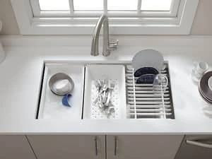 Budget 🌟 KOHLER Prolific® 33 x 17-3/4 in. Stainless Steel Single Bowl Undermount Workstation Kitchen Sink with SilentShield Sound Dampening - Includes Cutting Board, Racks, Colander and Washbin 🧨 8 Budget 🌟 KOHLER Prolific® 33 x 17-3/4 in. Stainless Steel Single Bowl Undermount Workstation Kitchen Sink with SilentShield Sound Dampening - Includes Cutting Board, Racks, Colander and Washbin 🧨 - Image 6