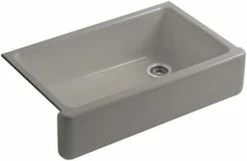Hot Sale ⭐ KOHLER Whitehaven® 35-11/16 x 21-9/16 in. Cast Iron Single Bowl Farmhouse Kitchen Sink in Cashmere 🔥