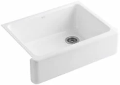 Deals 💯 KOHLER Whitehaven® 29-11/16 x 21-9/16 in. Cast Iron Single Bowl Farmhouse Kitchen Sink with Tall Apron in White ✔️