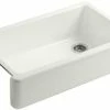 Brand new 😉 KOHLER Whitehaven® 35-11/16 x 21-9/16 in. Cast Iron Single Bowl Farmhouse Kitchen Sink in Dune ⭐ -Kitchen and bathroom Sale Query 8