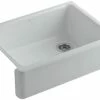 New 🔔 KOHLER Whitehaven® 29-11/16 x 21-9/16 in. Cast Iron Single Bowl Farmhouse Kitchen Sink with Tall Apron in Ice™ Grey 🔔 -Kitchen and bathroom Sale Query 83
