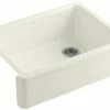 Cheapest ✨ KOHLER Whitehaven® 29-11/16 x 21-9/16 in. Cast Iron Single Bowl Farmhouse Kitchen Sink with Tall Apron in Biscuit ✨ -Kitchen and bathroom Sale Query 84