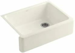 Cheapest ✨ KOHLER Whitehaven® 29-11/16 x 21-9/16 in. Cast Iron Single Bowl Farmhouse Kitchen Sink with Tall Apron in Biscuit ✨