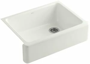 New 😀 KOHLER Whitehaven® 29-11/16 x 21-9/16 in. Cast Iron Single Bowl Farmhouse Kitchen Sink with Tall Apron in Dune 🔔 3 New 😀 KOHLER Whitehaven® 29-11/16 x 21-9/16 in. Cast Iron Single Bowl Farmhouse Kitchen Sink with Tall Apron in Dune 🔔