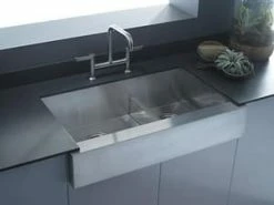 Budget 😉 KOHLER Vault™ 35-1/2 x 21-1/4 in. Stainless Steel Double Bowl Farmhouse Kitchen Sink with Smart Divide and Sound Dampening - Sink Rack Included 🔔 -Kitchen and bathroom Sale Query 90